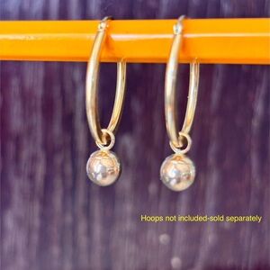 14k yellow gold ball earring charms